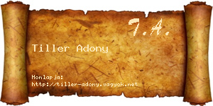 Tiller Adony névjegykártya